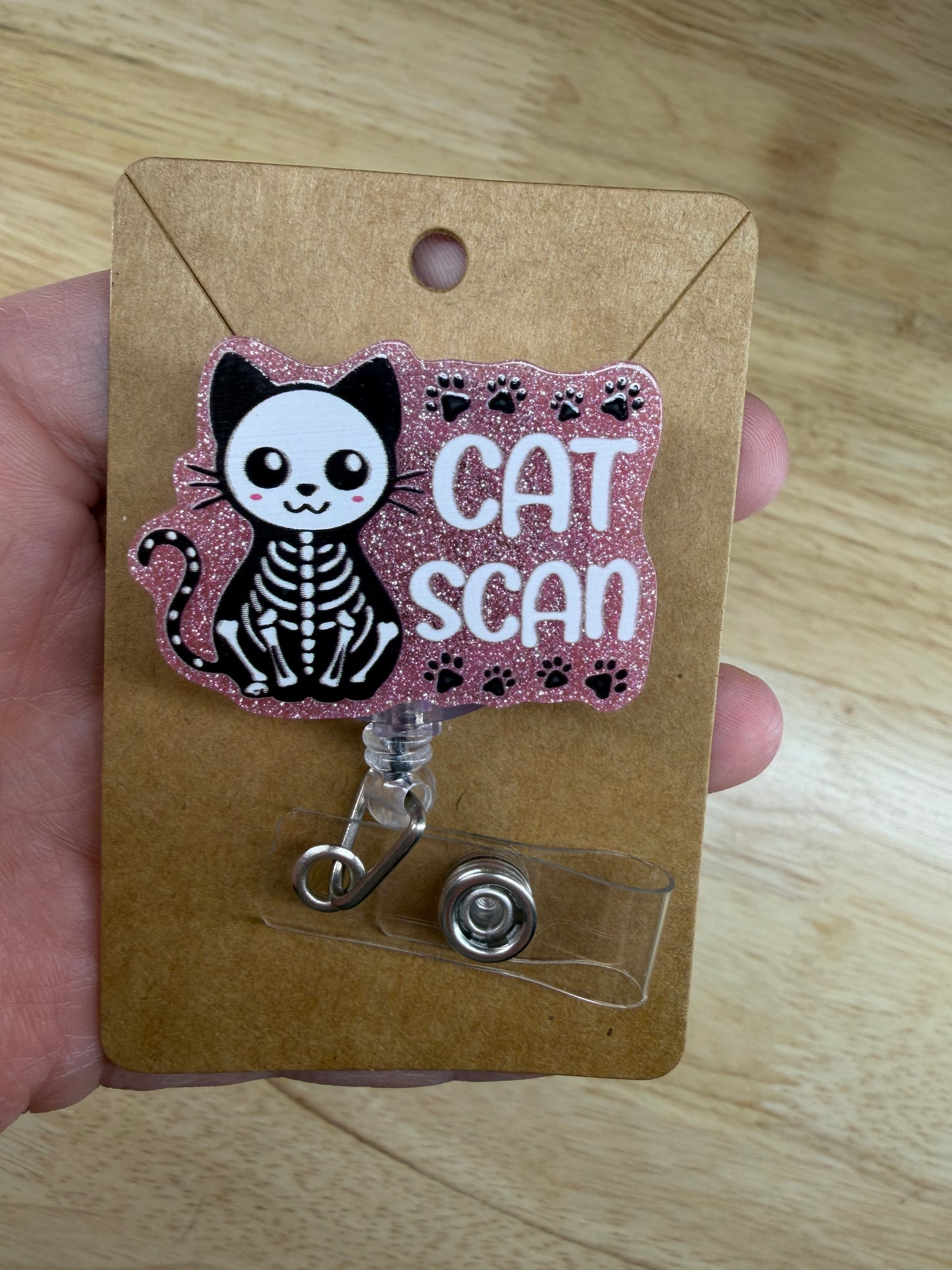 Cat Scan Badge Reel with Slip Clip