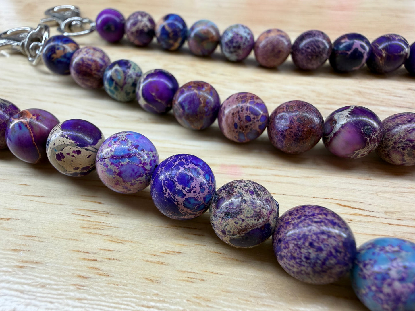 Natural Stone Dilation Beads - Galaxy Sea Sediment Jasper
